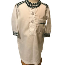 Load image into Gallery viewer, Plaid and white collar thobe
